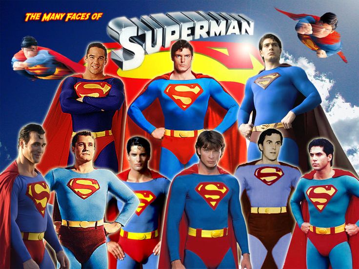 Collage of Superman actors from 1941 animated shorts to David Corenswet's 2025 reboot